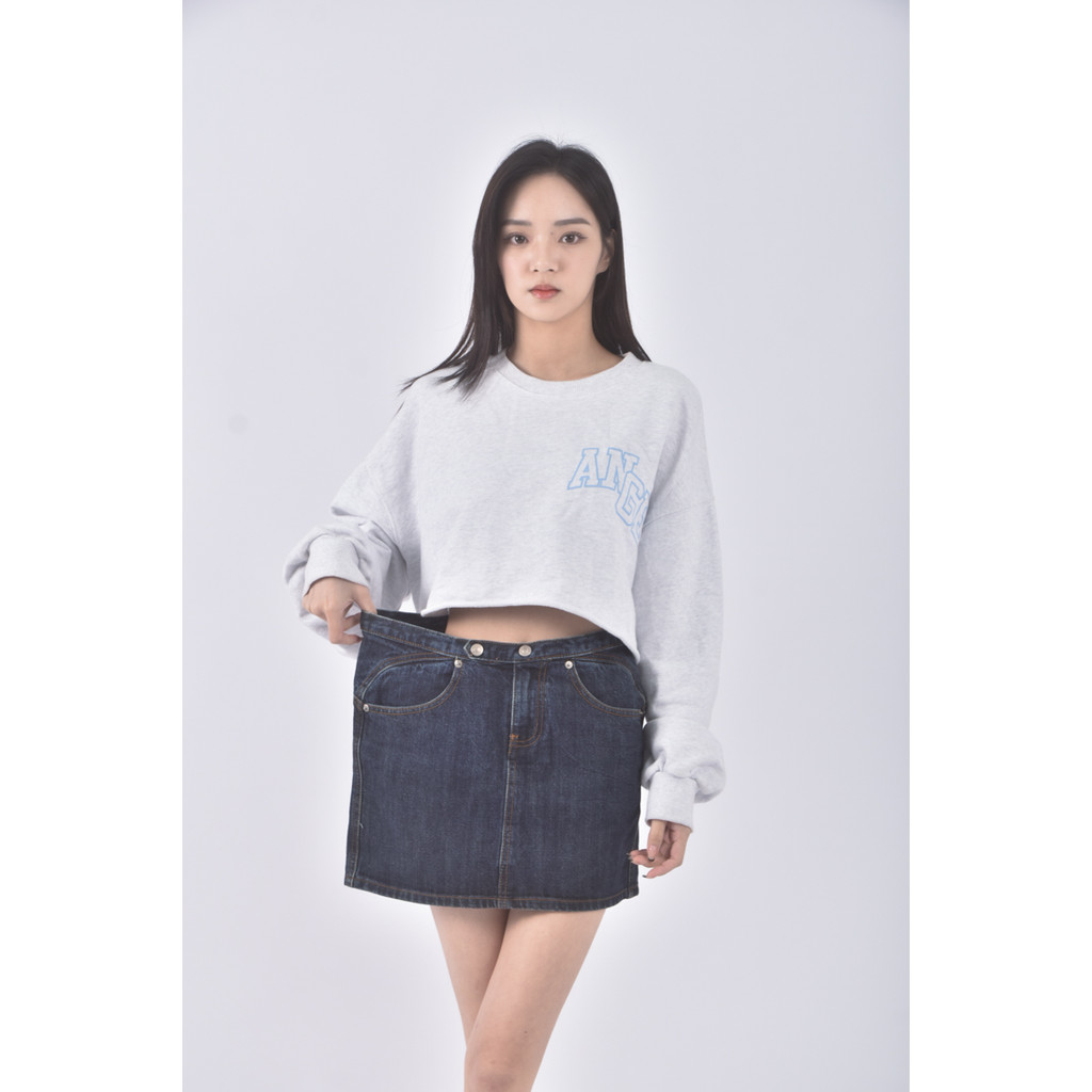 (M) orixin dusty 5丹寧牛仔質感藍色短裙二手衣, , large