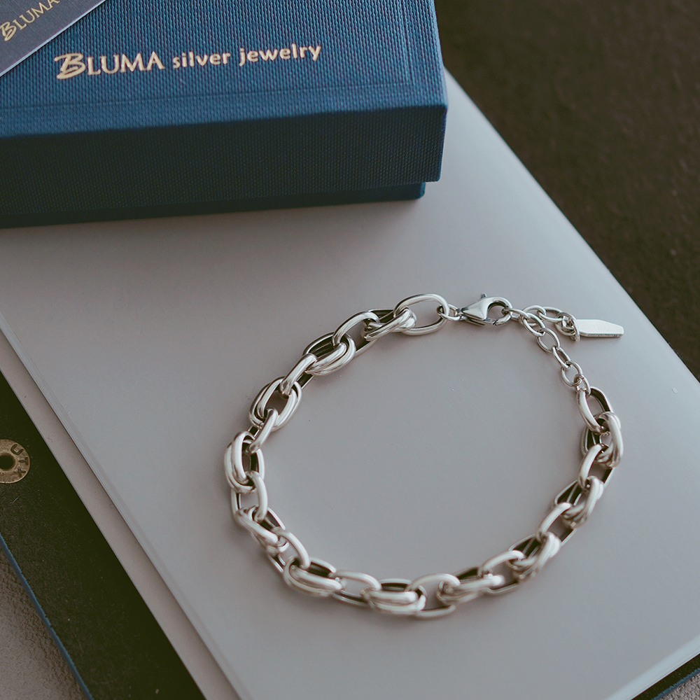 Stylish Sterling Silver Bracelet, , large