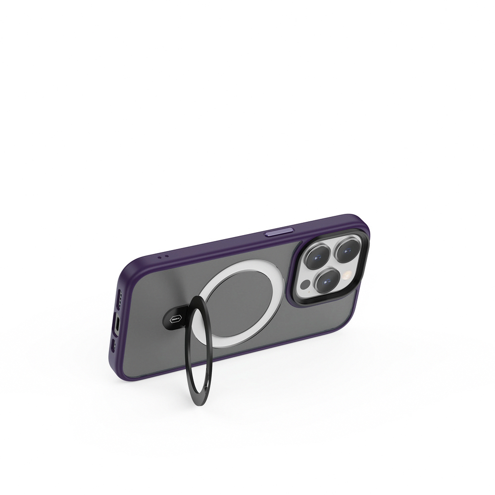 【WiWU】Folding Stand Phone Case iPhone15-Purple, , large
