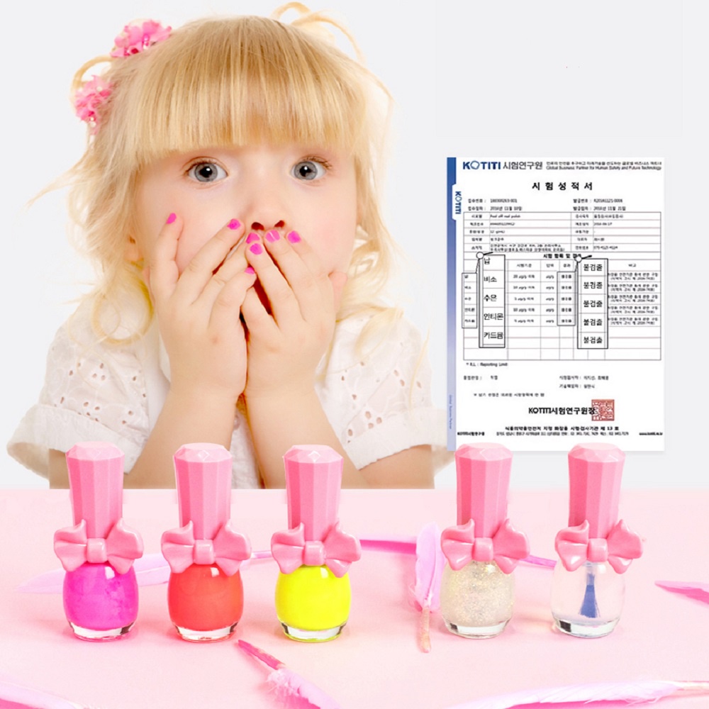【韓國Pink Princess】兒童可撕安全無毒指甲油三件套(兒童無毒指甲油 兒童美甲), , large
