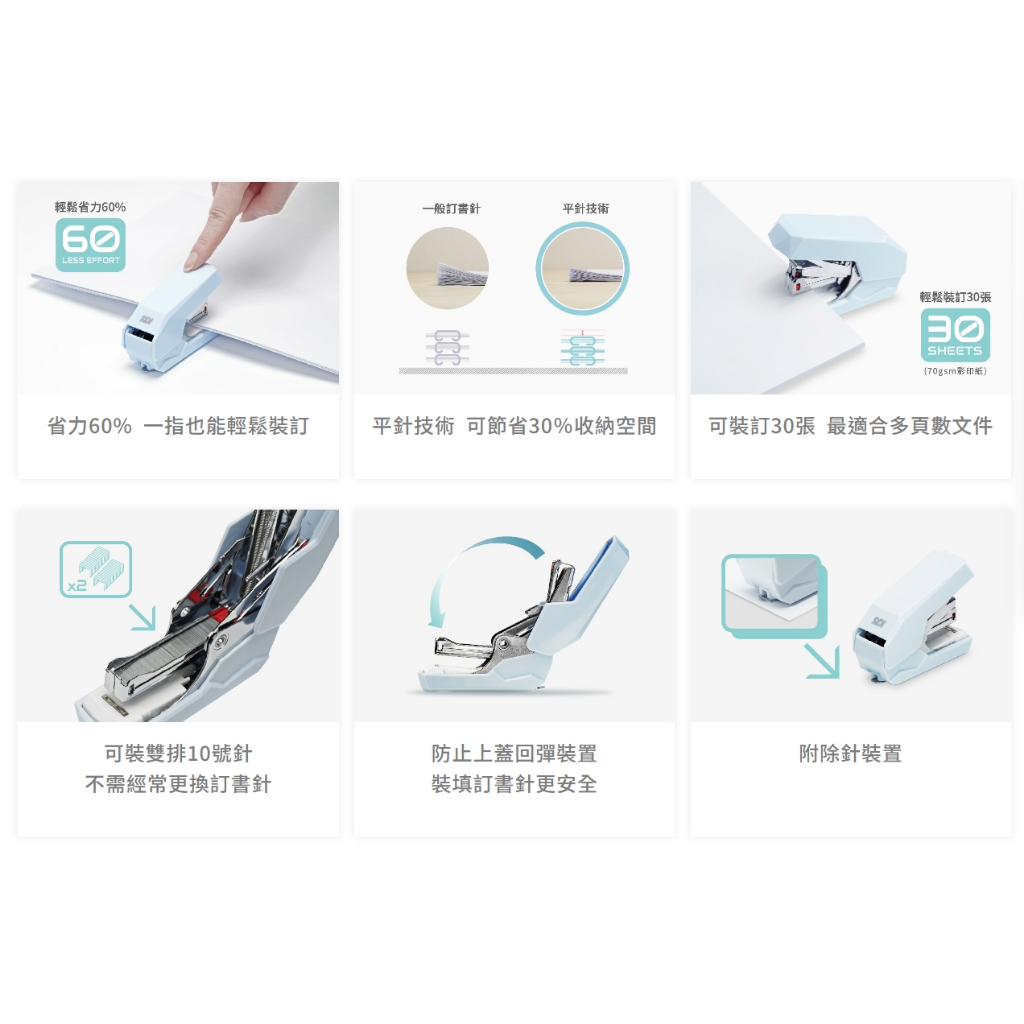 手牌SDI 壹指訂10號省力平針訂書機-晶鑽版(1249P)*綠, , large