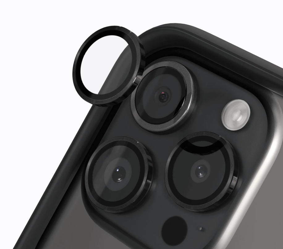 【RHINOSHIELD 犀牛盾】iPhone 15Pro/Pro Max鏡頭保護貼-黑, , large