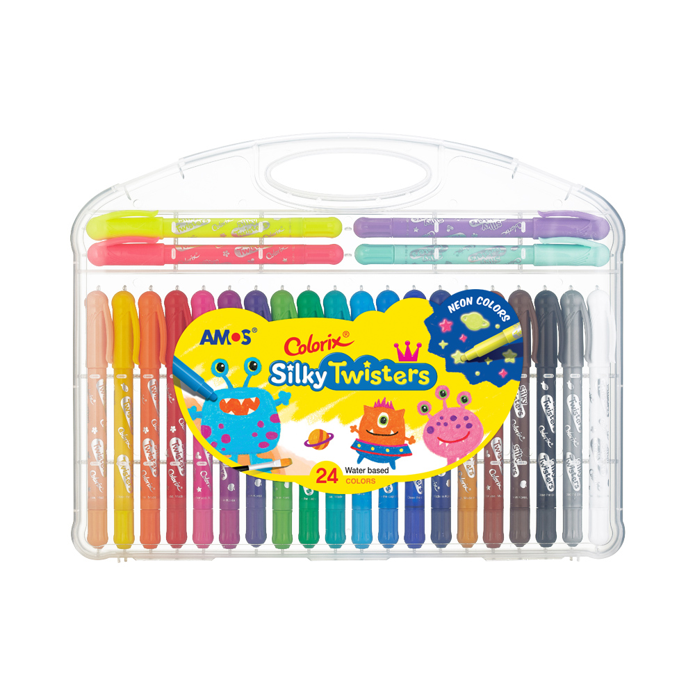 【AMOS 阿摩司】韓國原裝 24色 細款 神奇水蠟筆 /組 CST24