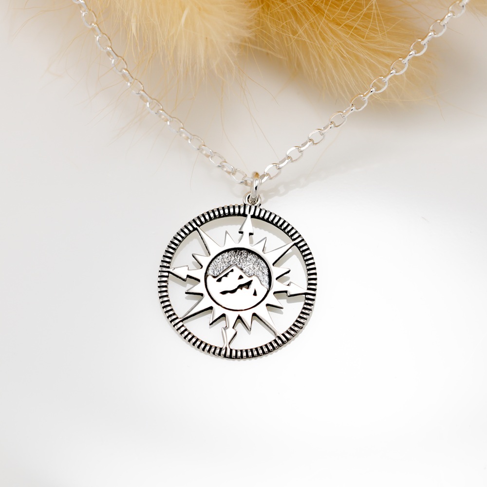 【Angel & Me】向光而行 山岳 羅盤 s925 純銀項鍊 生日 聖誕禮物