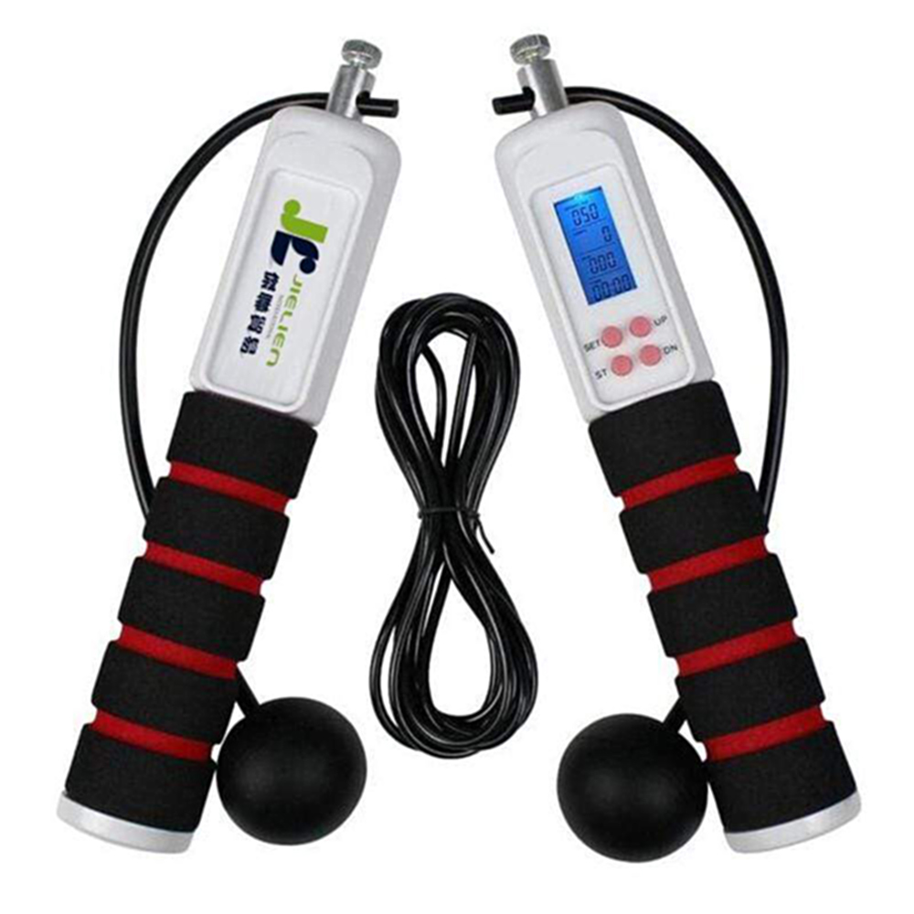 JIELIEN  Magnetic Control Weighted Dual-Purpose Electronic Skipping Rope - Black, , large