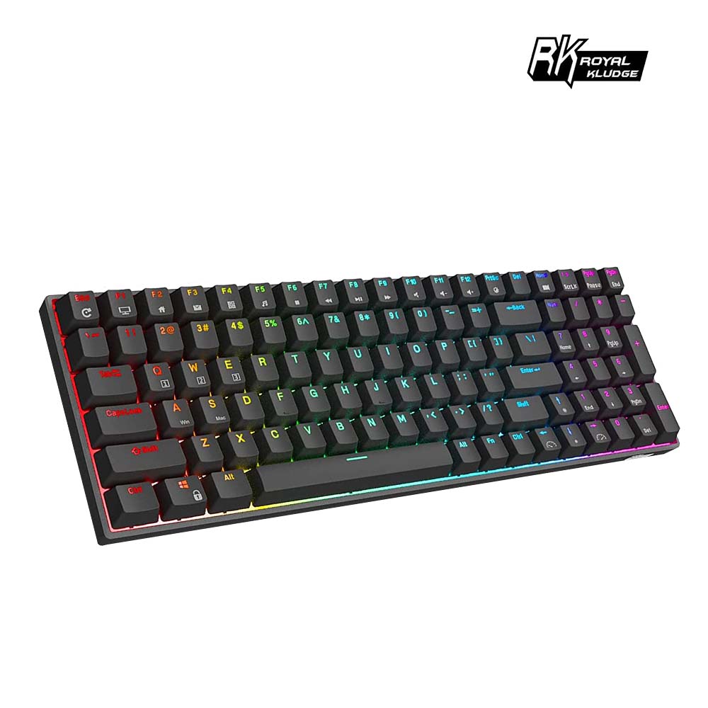 [樂維科技]RK100 96% 藍牙三模無線機械鍵盤 茶軸 RGB 黑色, , large