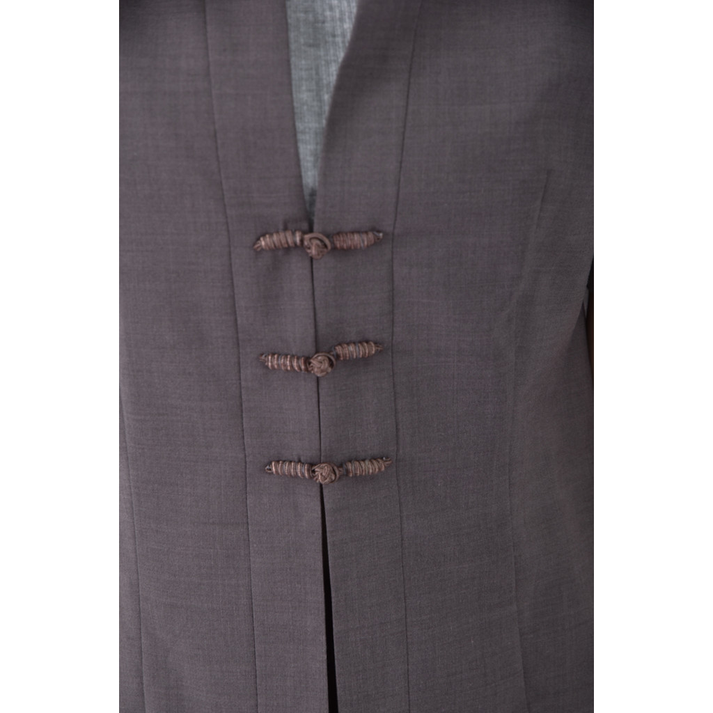 (M) 原創草堂翻領灰色外套二手衣, , large