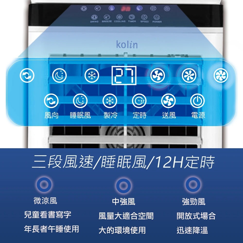 歌林30公升 水冷扇 KF-XK3095 大水箱循環降溫風扇 冰冷扇, , large
