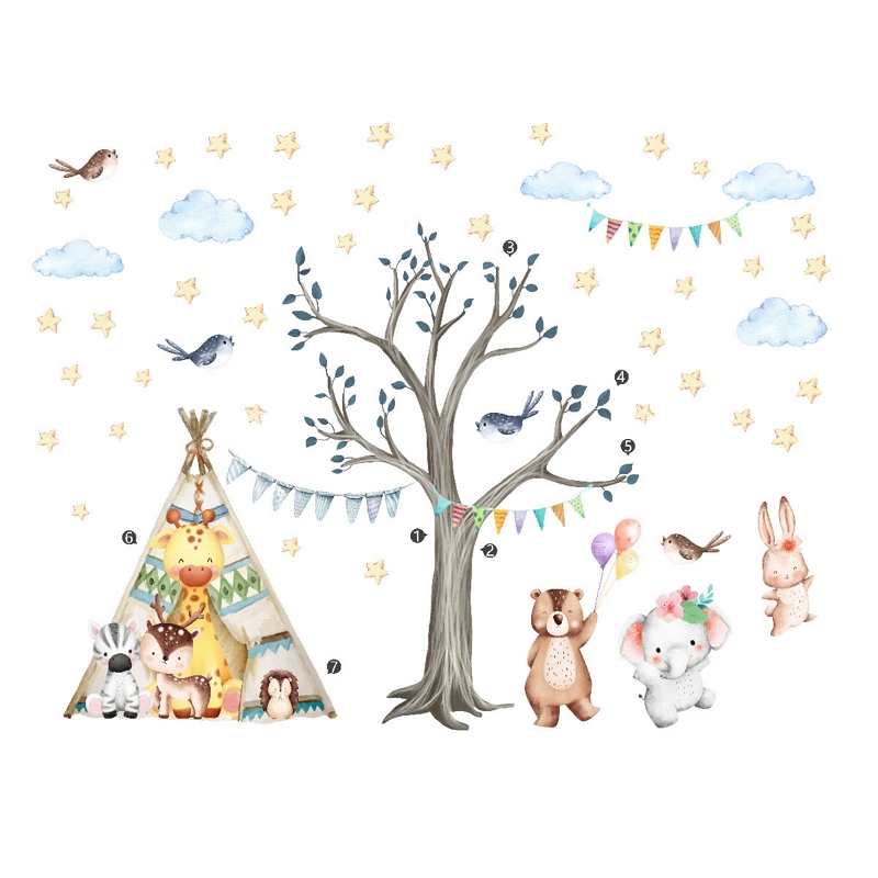 【辰達居家】森林派對兒童壁貼