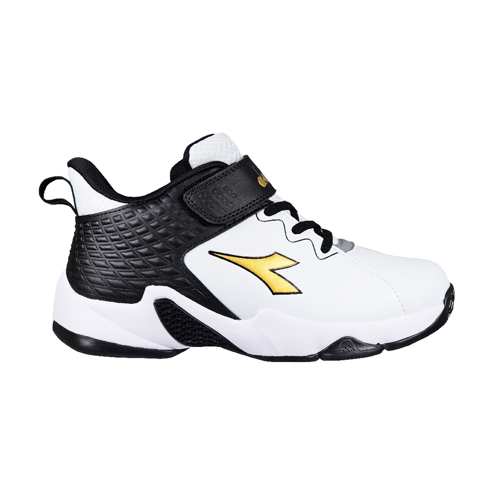 DIADORA迪亞多那 大童專業籃球鞋 童運動鞋 童鞋 寬楦 透氣 保護後跟 吸震 減壓 健康鞋墊 防滑 黑紅 白黑, , large