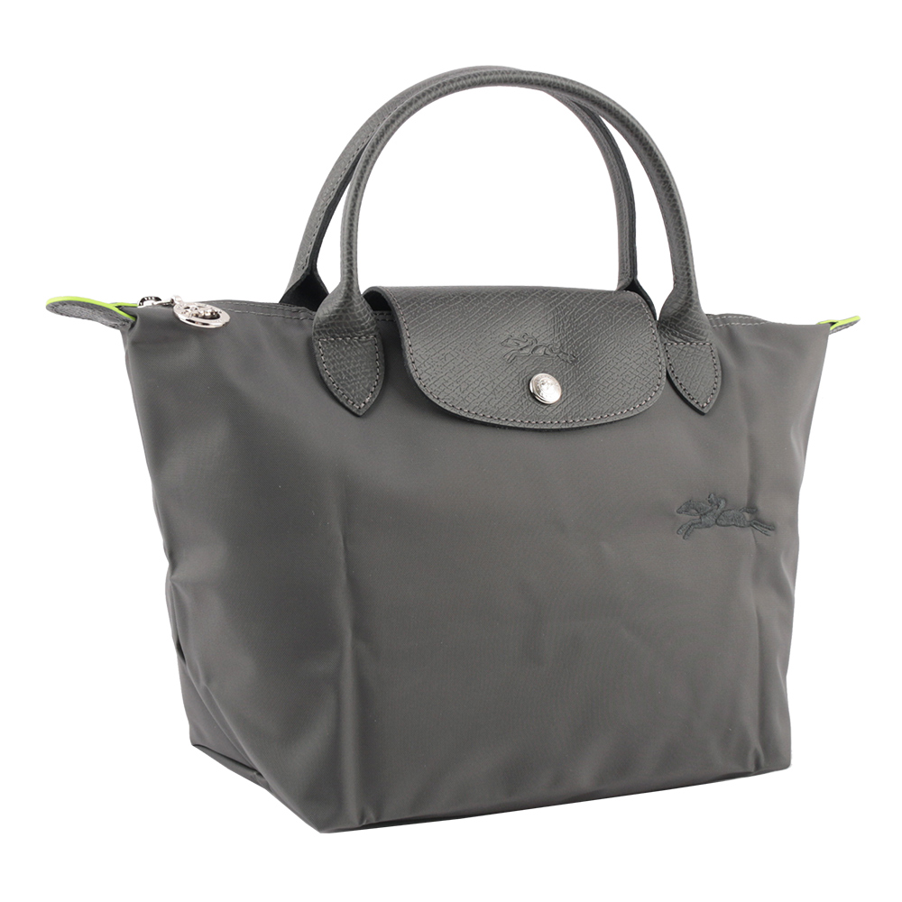 LONGCHAMP S號短把LE PLIAGE GREEN摺疊水餃包(石墨灰), , large