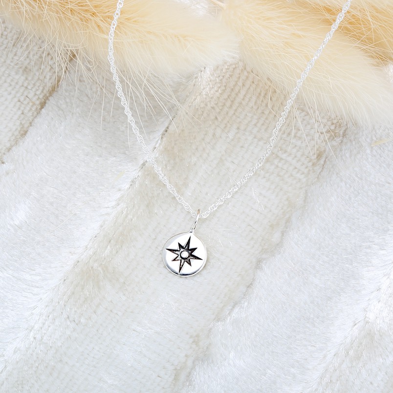 【Angel & Me】Lucky Compass North Star s925 sterling silver necklace gift