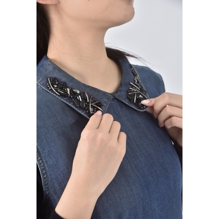 (S) fashion show質感棉質藍色長袖上衣二手衣, , large