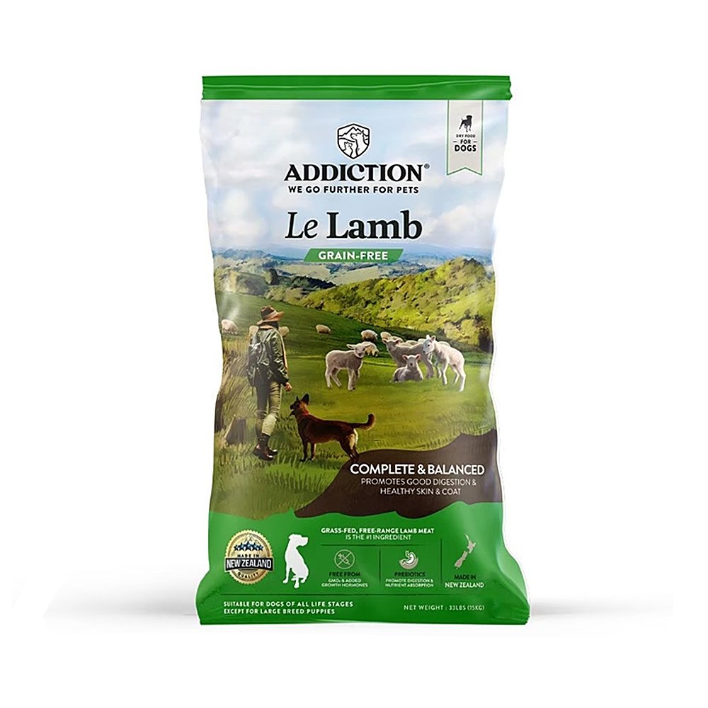 【ADDICTION 自然癮食】草飼羊 無穀全齡犬飼料9kg, , large