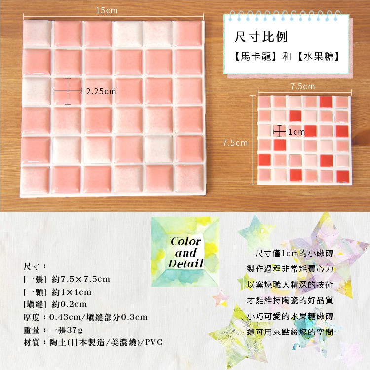 Japanese Handmade Mosaic Tile Stickers – 10-Pack “Fruit Candy” Mini Tiles | Exclusive Design | 3M Self-Adhesive | DIY Peel and Stick Wall Décor | Mino Ware Style, , large