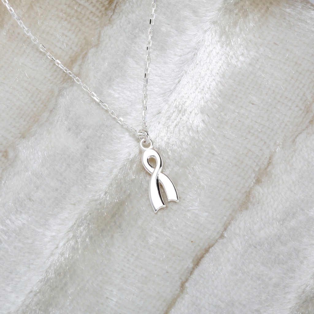 【Angel & Me】Miss You Ribbon s925 sterling silver necklace Birthday gift, , large