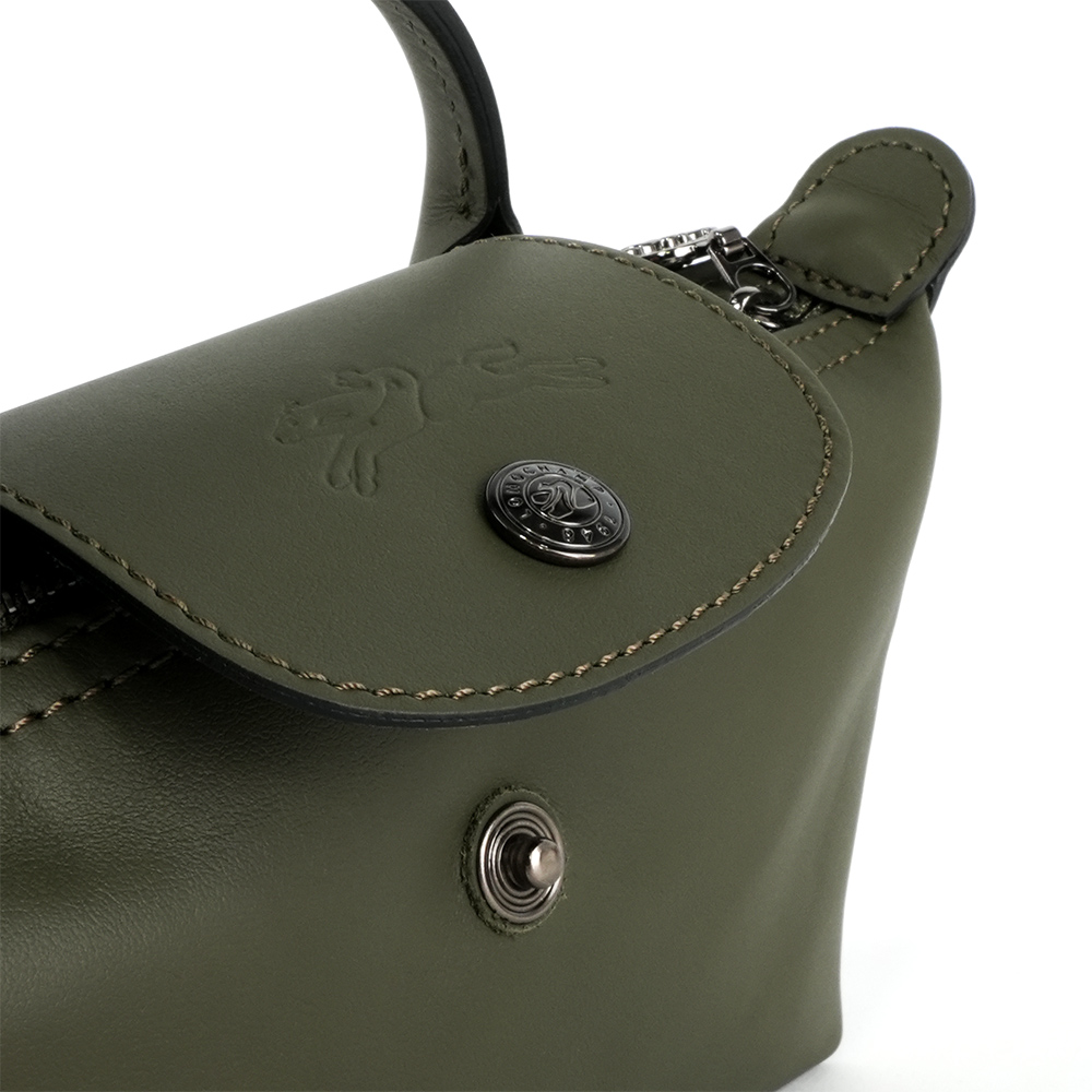 LONGCHAMP Le Pliage Xtra XS 小牛皮迷你二用包(冷杉綠色), , large