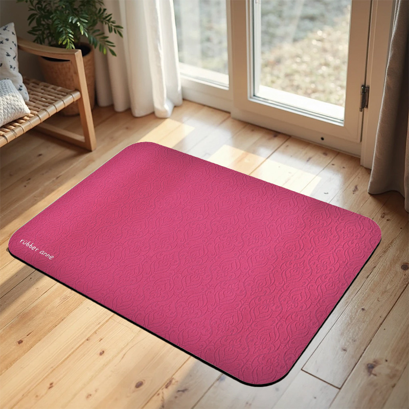 【Monster】 Soft Diatomaceous Earth Fabric Absorbent Mat (60x40cm) – Jacquard Classic Red, , large