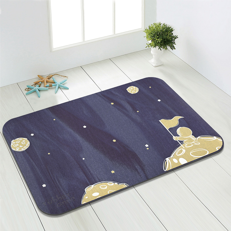 【Monster】 Luminous Soft Diatomaceous Earth Absorbent Mat – Interstellar Voyage (60x40cm) – Purple Series, , large
