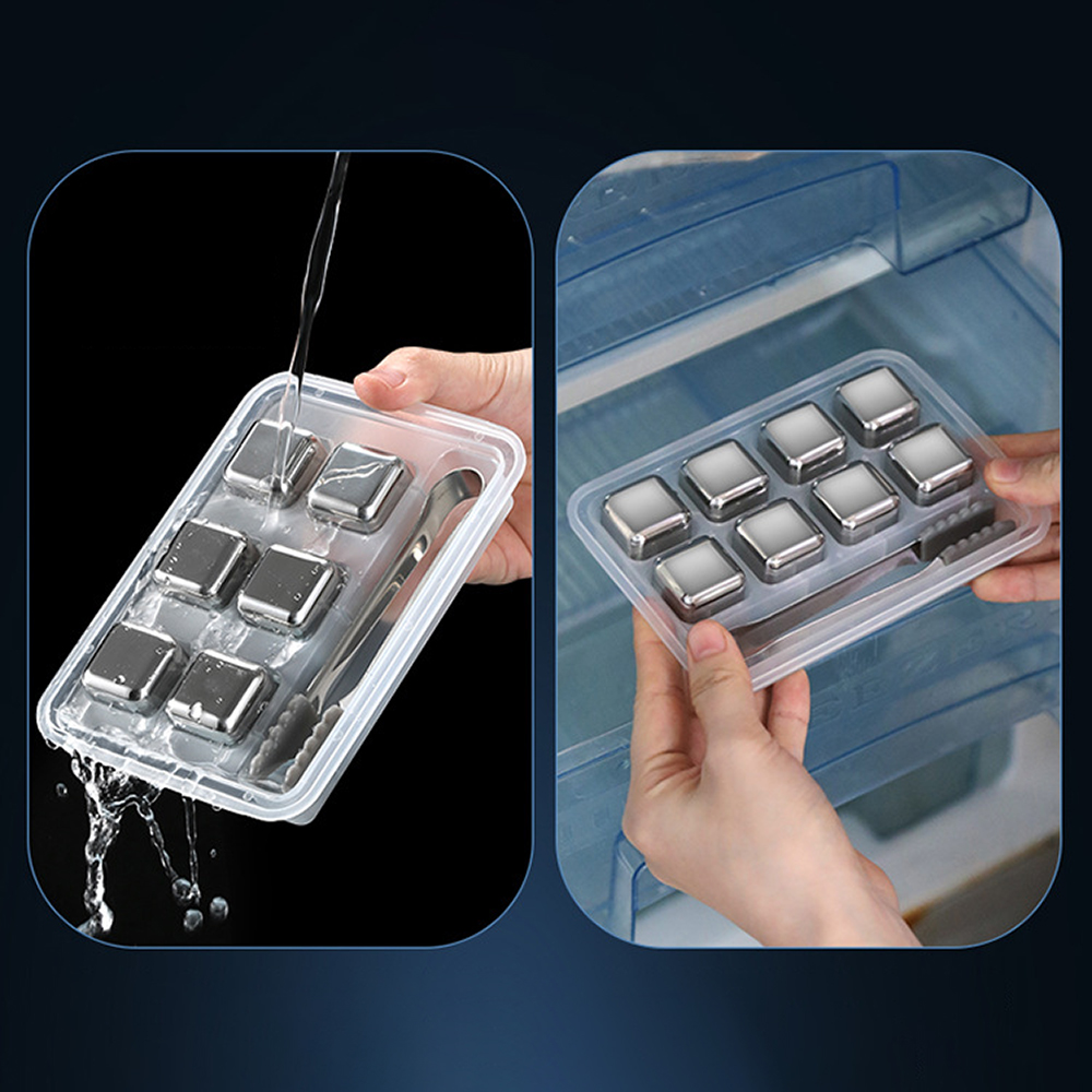 頂級316 不鏽鋼冰塊 環保節能 一組4顆 附收納盒 沁涼方便 任何飲料都適合用 保冰保冷 安全衛生 不稀釋的冰涼享受, , large