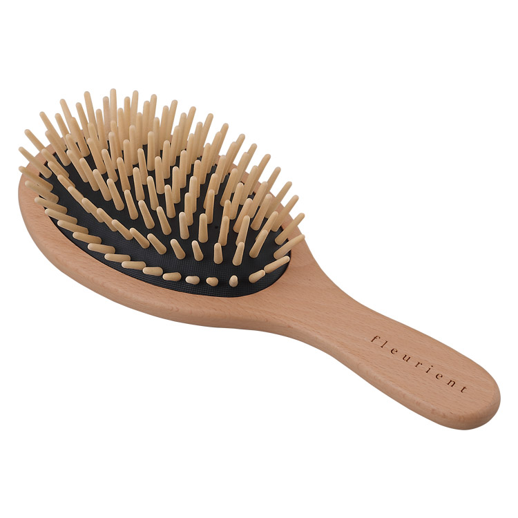 Fleurient Wooden Scalp Massage Hairbrush (with bag), , large