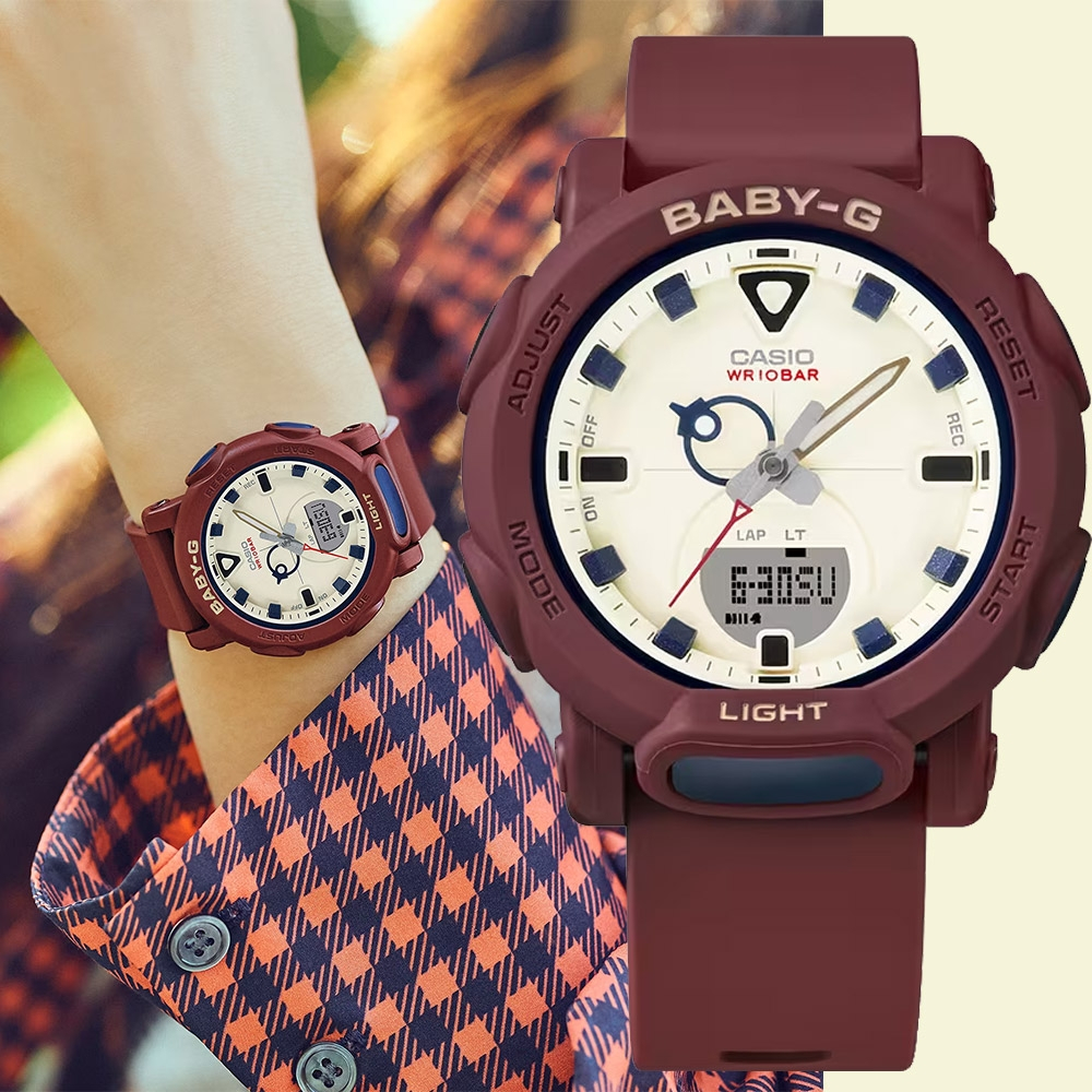 CASIO 卡西歐 BABY-G 戶外風格手錶-勃艮第酒紅 BGA-310RP-4A, , large
