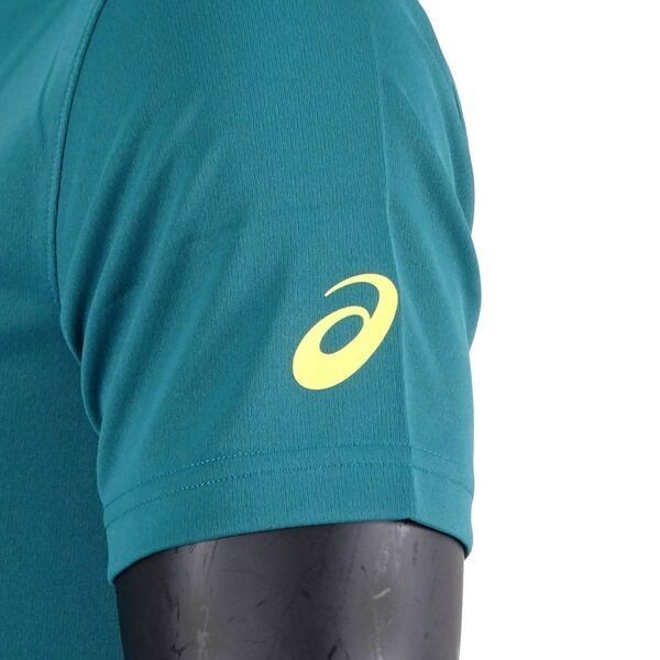 Asics 男女 短袖 T恤 運動 透氣 吸濕 快乾 抗UV 台灣製 延續 綠 [K31415-82], , large