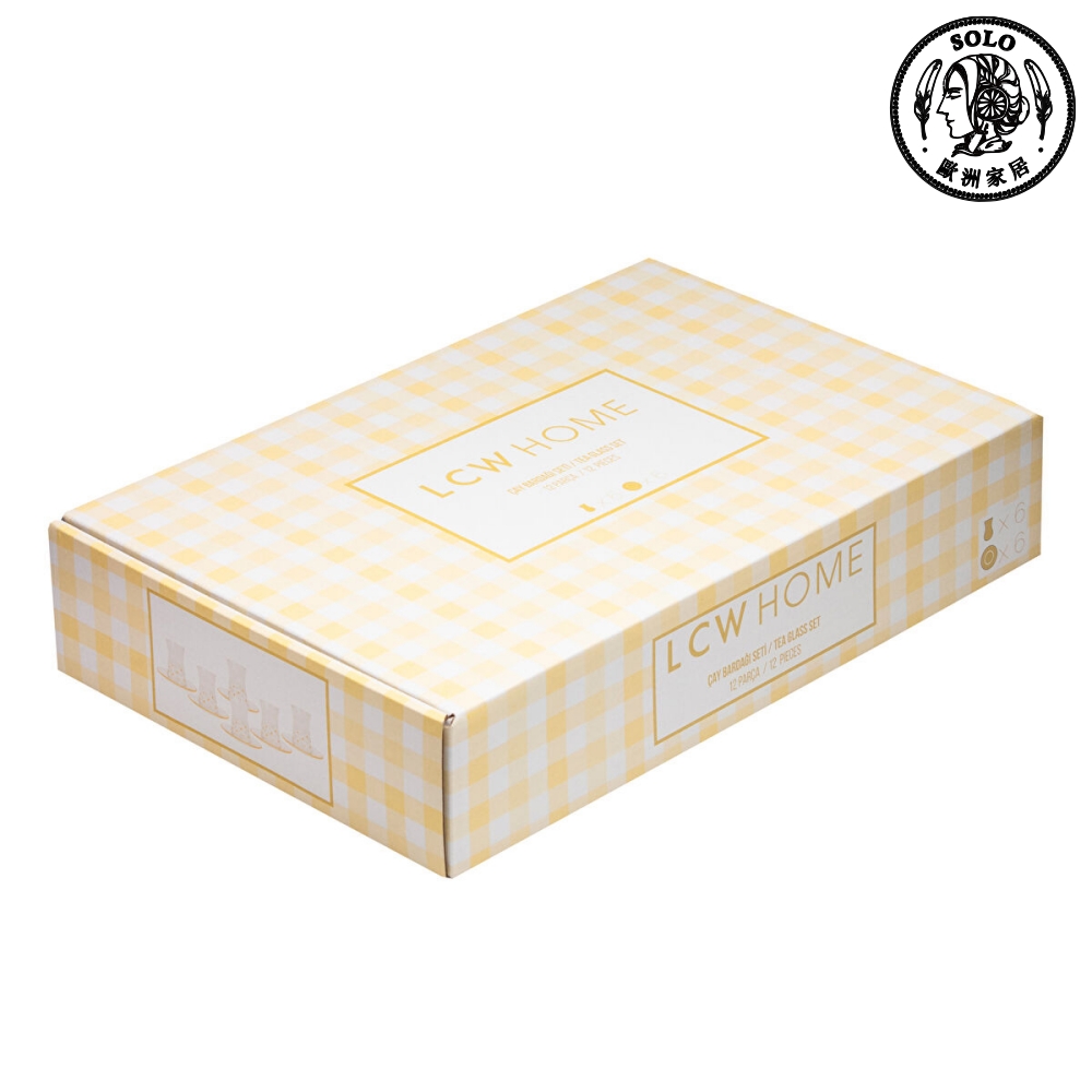 【SOLO歐洲家居】LCW Home 土耳其製 130ml 雛菊花園款玻璃茶杯六件組, , large