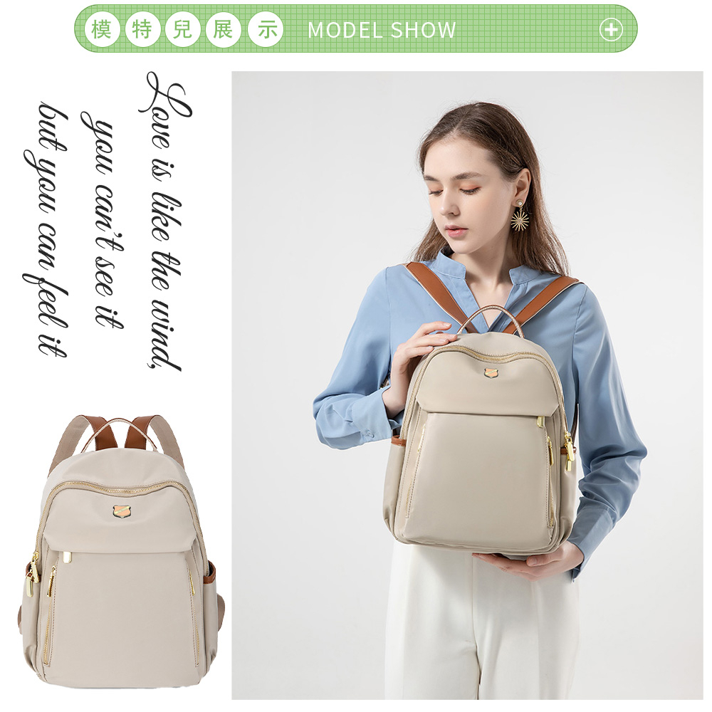 SPRING-簡約尼龍後背包時尚商務通勤後背包旅行後背包-多色, , large