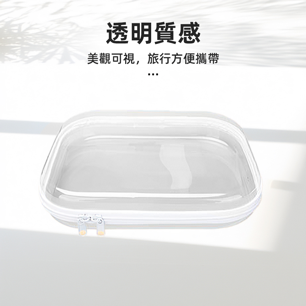 【上手家居】透明硬殼收納包 小(透明包/化妝包/防水袋/旅行包/拉鍊袋/旅行洗漱包/分類收納盒), , large