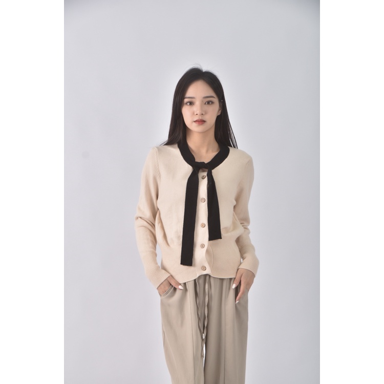 (S) hijini韓牌質感綁帶杏色外套二手衣, , large