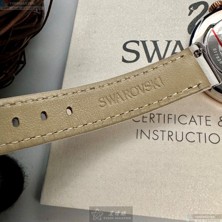 [星晴錶業]SWAROVSKI手錶,34mm,SW00020白色錶面玫瑰金錶殼白真皮皮革錶帶款, , large