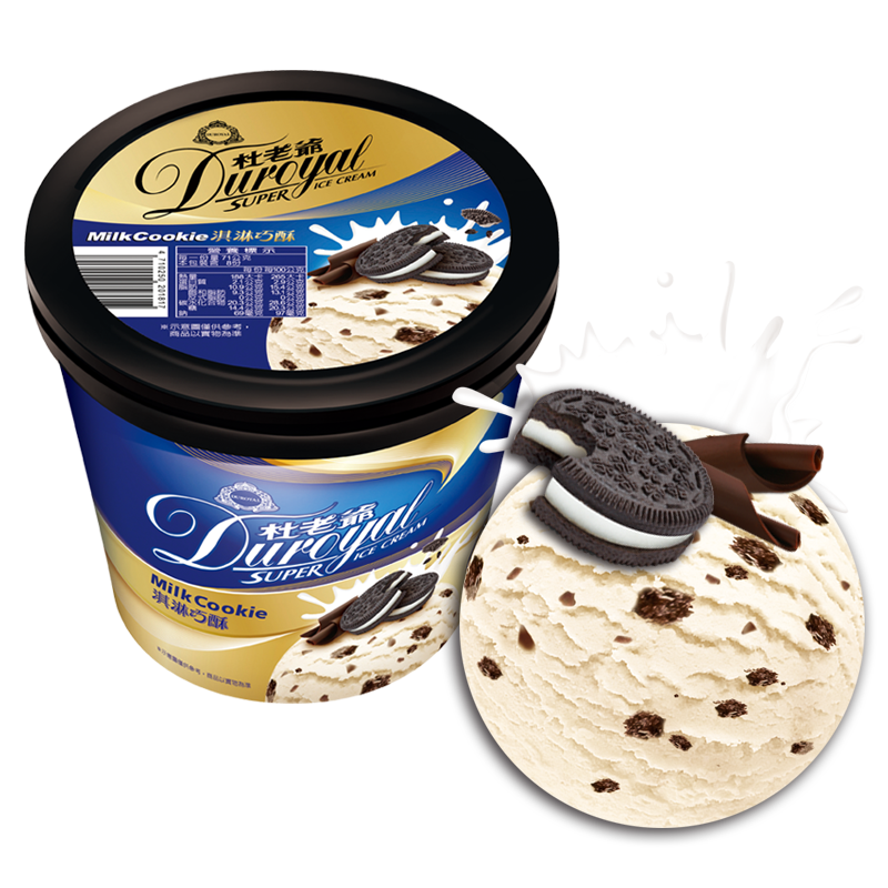 Duroyal Super 1L Ice Cream -Milk Cookie, , large