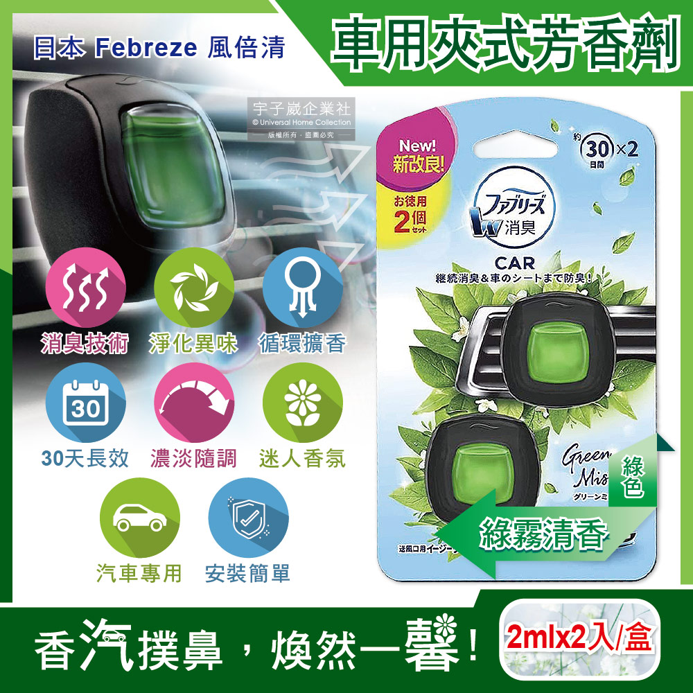 Febreze Car W Deodorant 2ml x2 Lightblue, , large