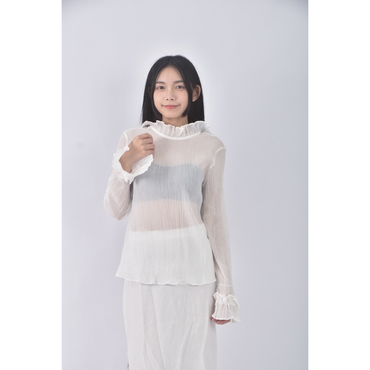 (S) white b日系內搭白色長袖上衣二手衣, , large