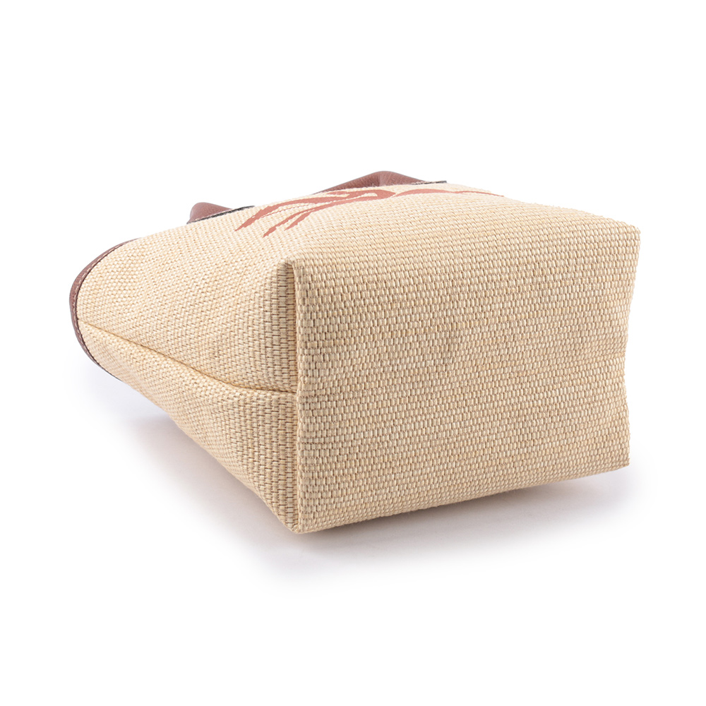 LONGCHAMP S號 LE PANIER PLIAGE 草編二用包/棕色, , large