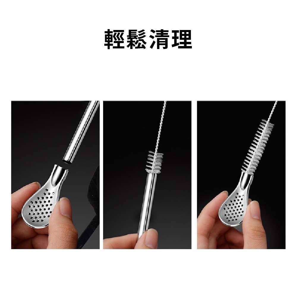 304不鏽鋼 吸管勺 環保吸管 過濾吸管勺 不鏽鋼吸管【Ho覓好物】304不銹鋼 勺子 咖啡攪拌勺 YHX2160, , large