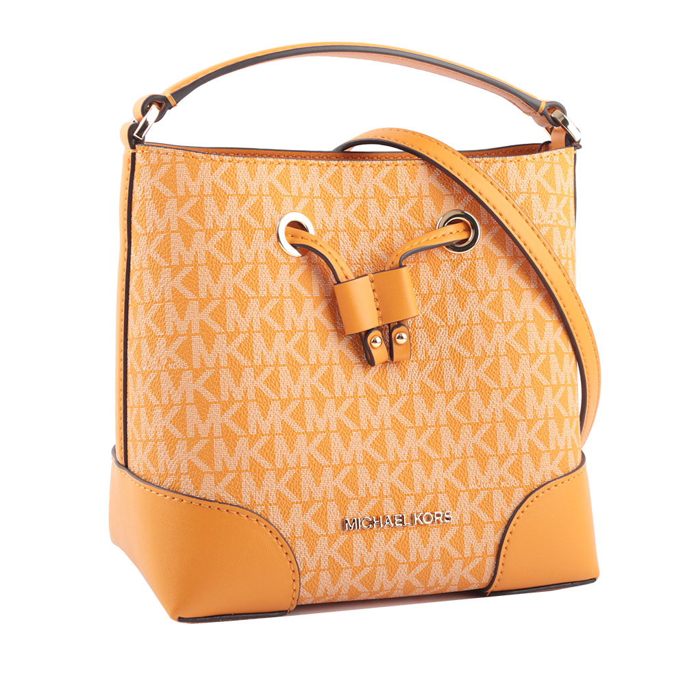 Michael Kors Mercer 塗層帆布束繩設計小款水桶包/蜂蜜黃, , large