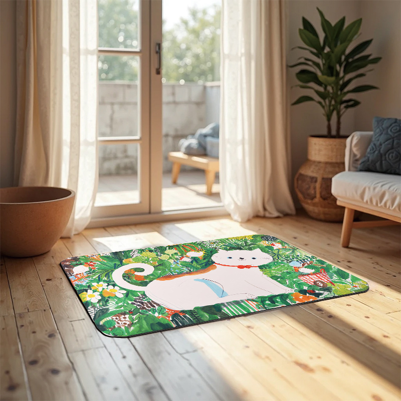 【Monster】 Soft Diatomaceous Earth Absorbent Mat – Wu Hsin-Chih Collection (60x40cm) – Kitty Garden, , large