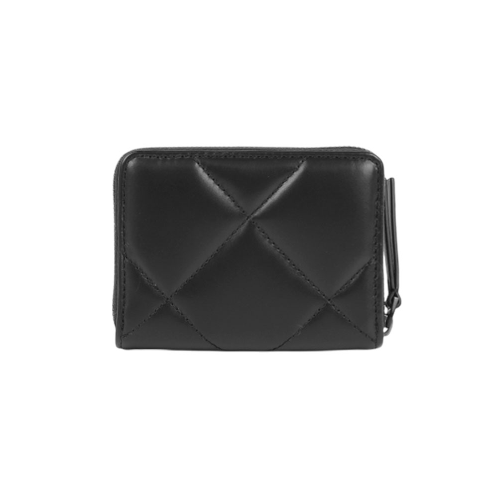 TORY BURCH Kira 黑釦拉鍊零錢袋ㄇ形拉鍊短夾(黑色), , large