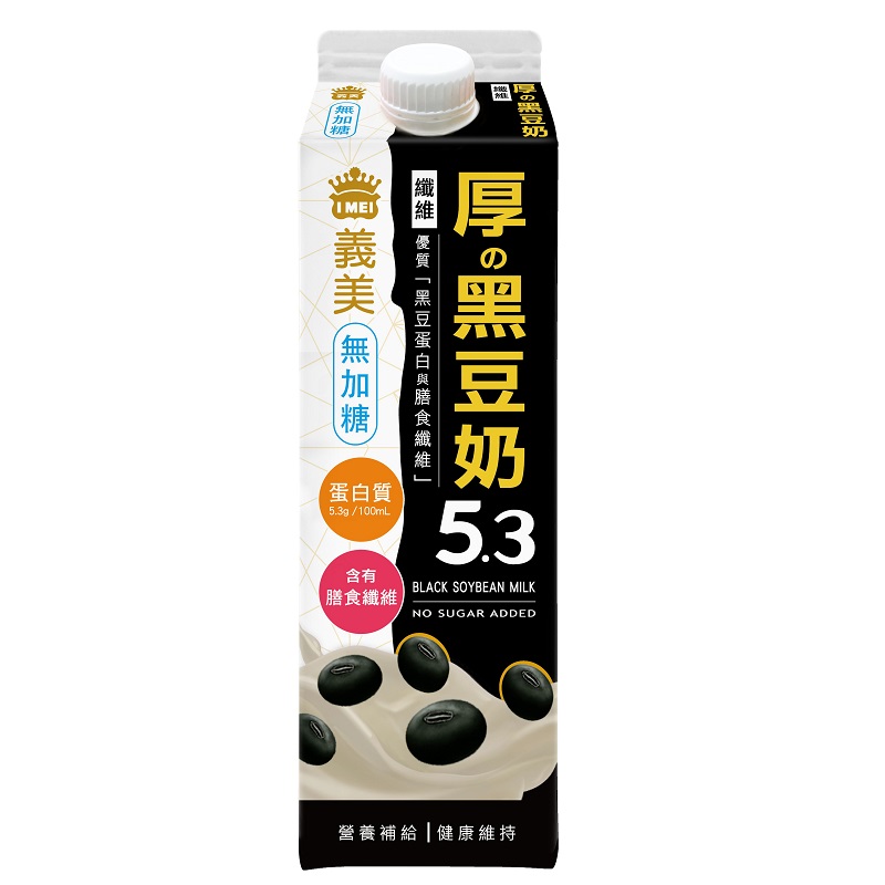 義美無加糖厚黑豆奶900ml, , large