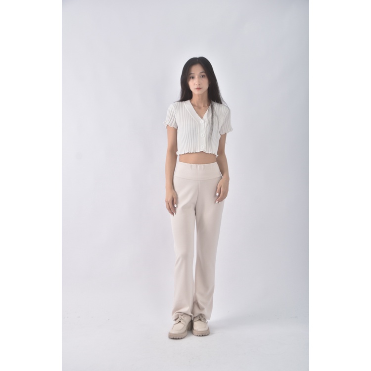 (F) conershop韓牌高腰運動高腰杏色長褲二手衣, , large