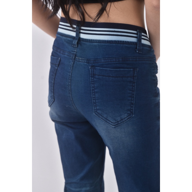 (XL) u2丹寧牛仔質感棉質藍色長褲二手衣, , large