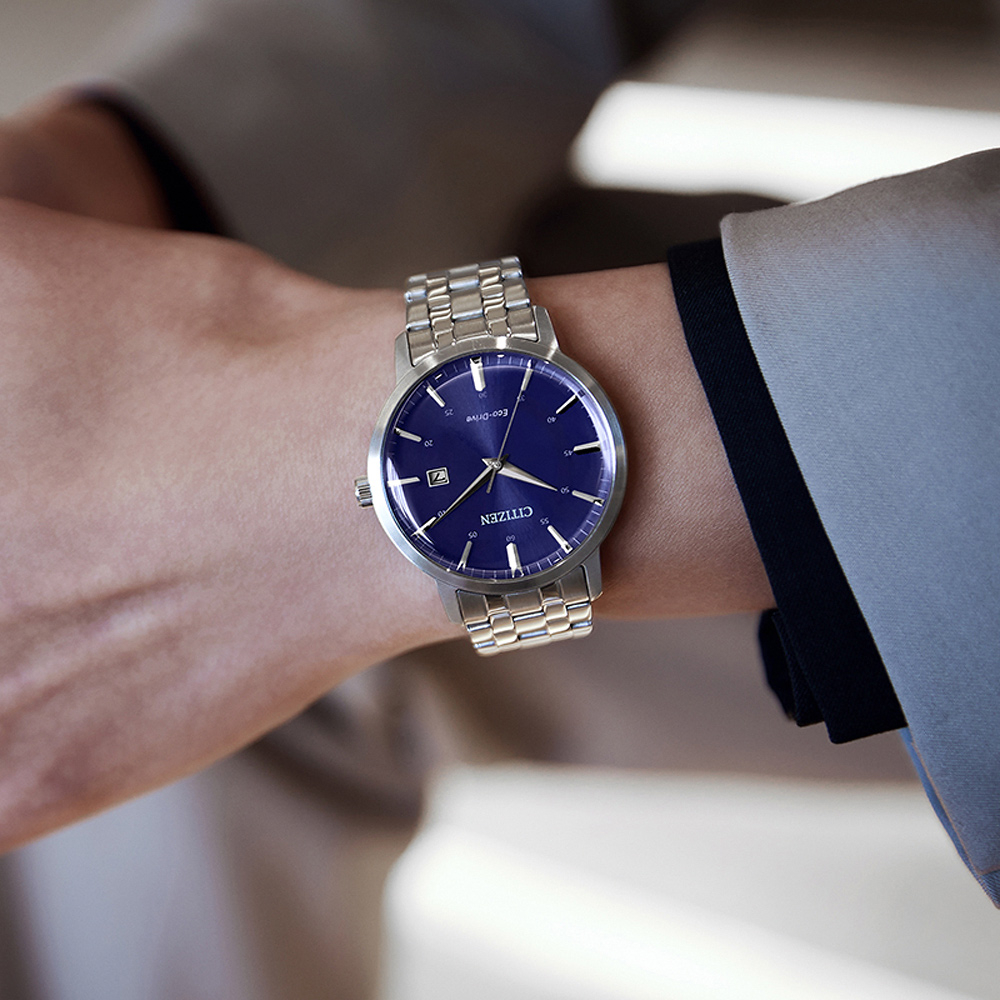 CITIZEN 星辰 光動能簡約手錶 BM7461-85L, , large