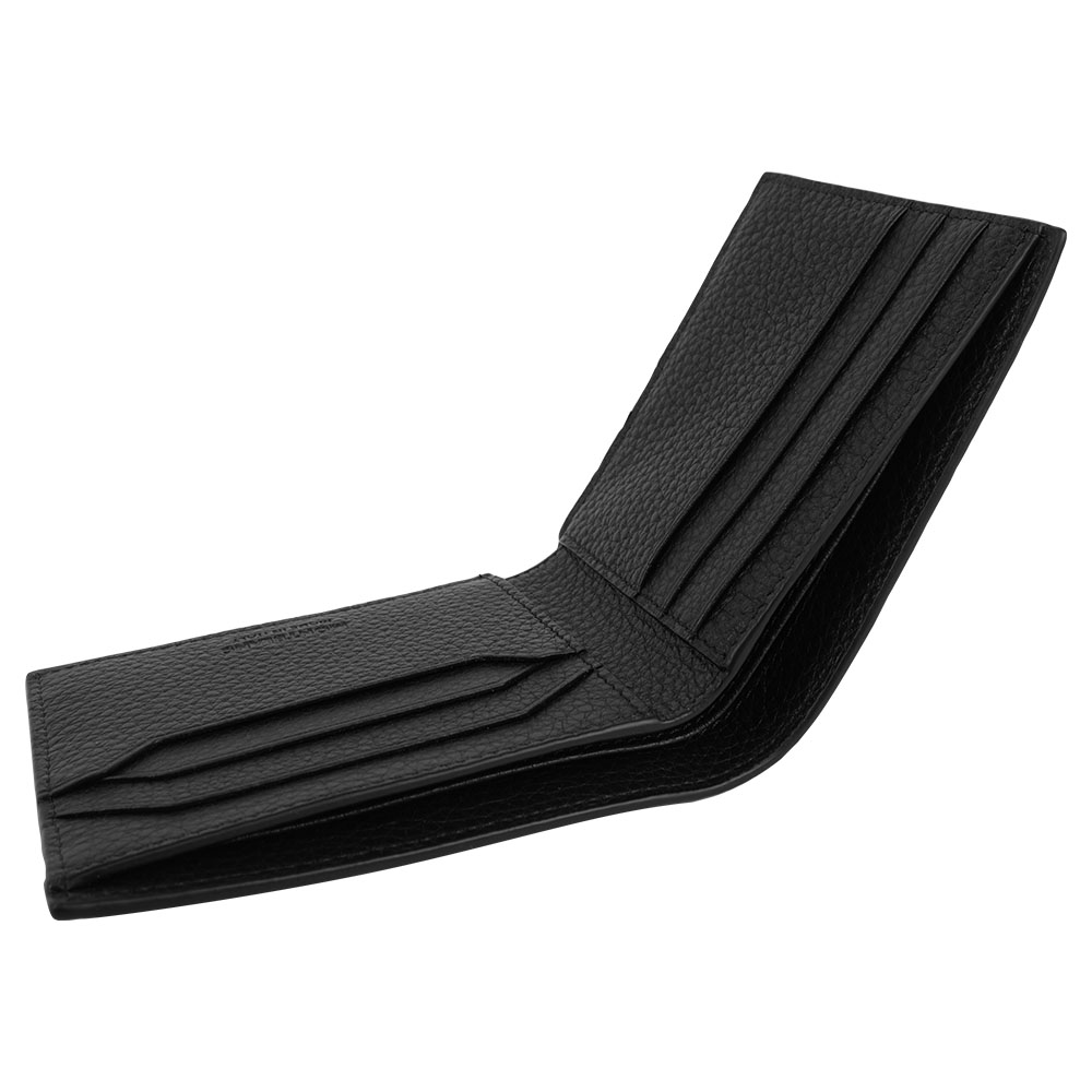 MONT BLANC 粒面牛皮對開6卡短夾(黑色), , large