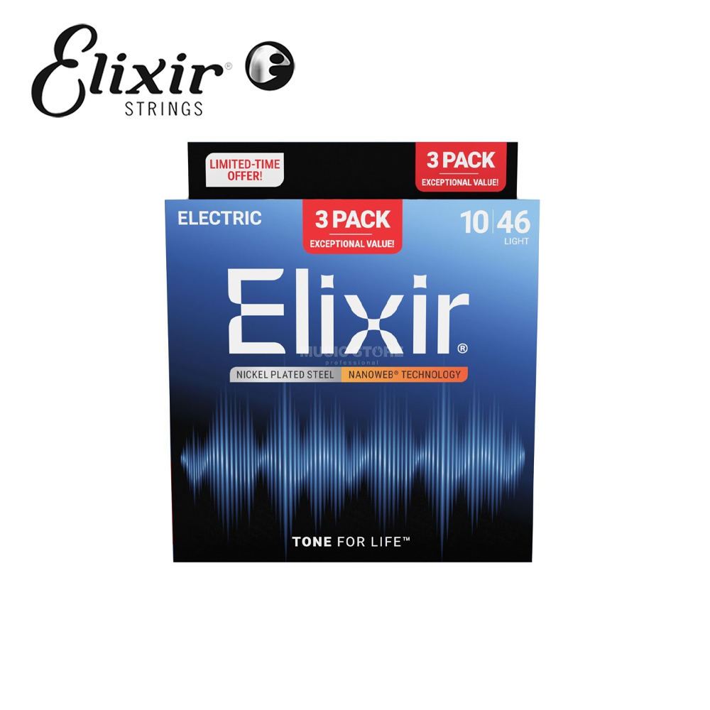 Elixir 16567 Nanoweb 薄包覆 電吉他套弦 10-46 3套組【敦煌樂器】