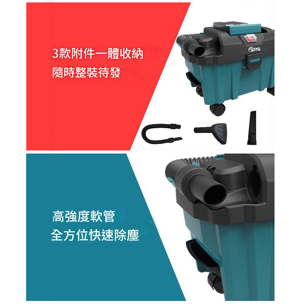 Brushless 20V industrial 3-in-1 vacuum cleaner + accessories (battery not included), , large