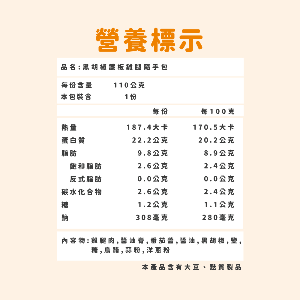 黑胡椒鐵板 雞腿(110G), , large