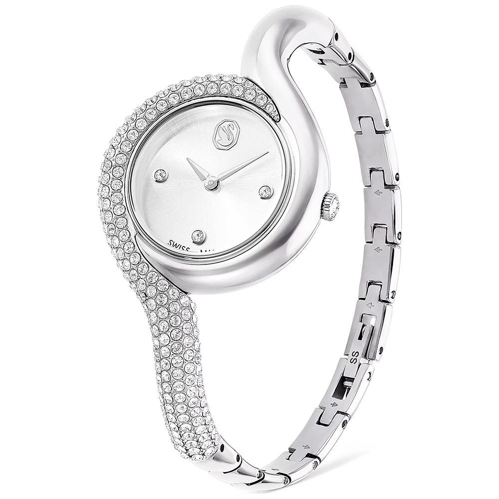 SWAROVSKI 施華洛世奇 Dextera 迷人曲線手鐲式水晶手錶 女錶-29mm 送禮推薦 5700996, , large