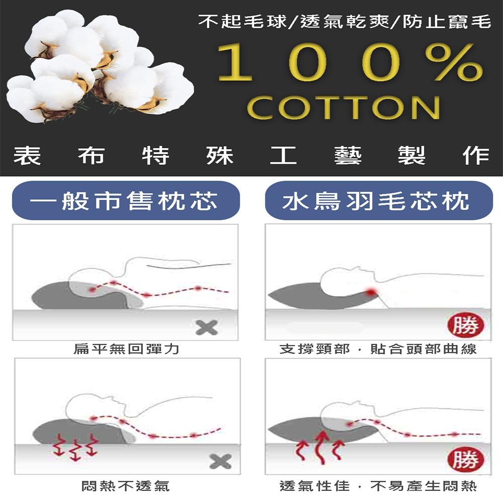 【生活好室】好適羽毛枕 水鳥羽毛枕 枕頭 台灣製造枕頭 天然水鳥羽毛 支撐頭頸 360度包覆 吸濕散熱 床寢 現貨 免運, , large